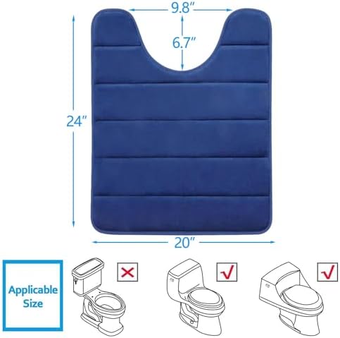Buganda Memory Foam U-Shaped Toilet Rugs 24 x 20, Absorbent Bathroom mat