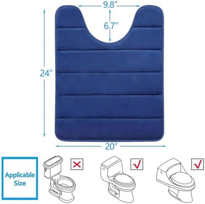 Buganda Memory Foam U-Shaped Toilet Rugs 24 x 20, Absorbent Bathroom mat