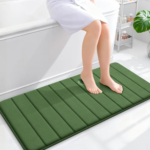 OLANLY Memory Foam Long Bathroom Rugs Runner 44x20, Super Soft Absorbent