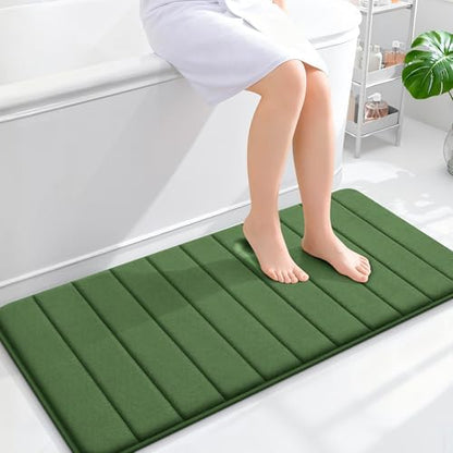 OLANLY Memory Foam Long Bathroom Rugs Runner 44x20, Super Soft Absorbent