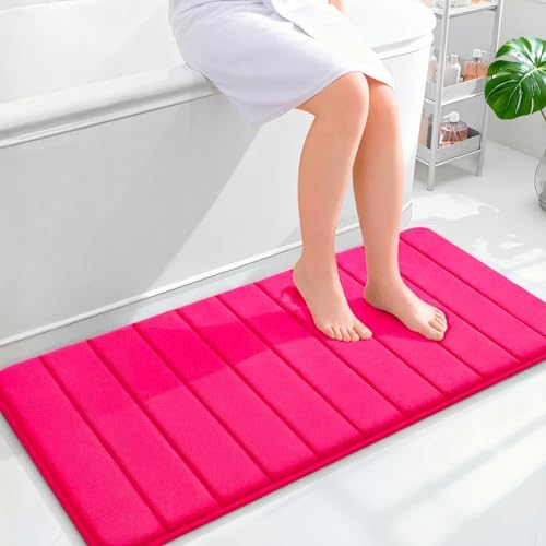 OLANLY Memory Foam Long Bathroom Rugs Runner 44x20, Super Soft Absorbent