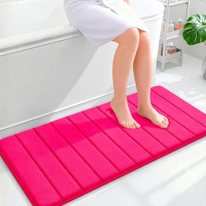 OLANLY Memory Foam Long Bathroom Rugs Runner 44x20, Super Soft Absorbent