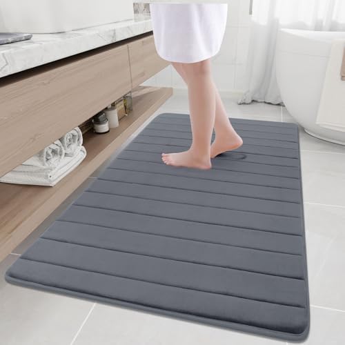 Buganda Memory Foam Bath Mat 59 x 34, Ultra Soft Absorbent Bathroom Rugs