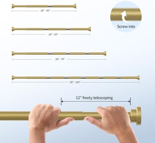 Mcrbeay Shower Curtain Rod, 1" Diameter Heavy Duty Tension Shower Rod