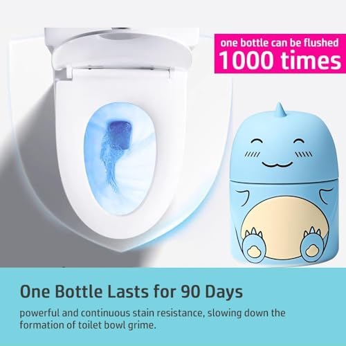 3 PCS Cute Dinosaur-Shaped Toilet Bowl Cleaner Bottle, Automatic Bathroom Toilet Tank Cleaner with Ocean Scent,Septic Toilet Bowl Tablets in Bottles, Automatic Long-Lasting Toilet Cleaner Bottle