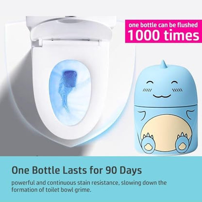 3 PCS Cute Dinosaur-Shaped Toilet Bowl Cleaner Bottle, Automatic Bathroom Toilet Tank Cleaner with Ocean Scent,Septic Toilet Bowl Tablets in Bottles, Automatic Long-Lasting Toilet Cleaner Bottle