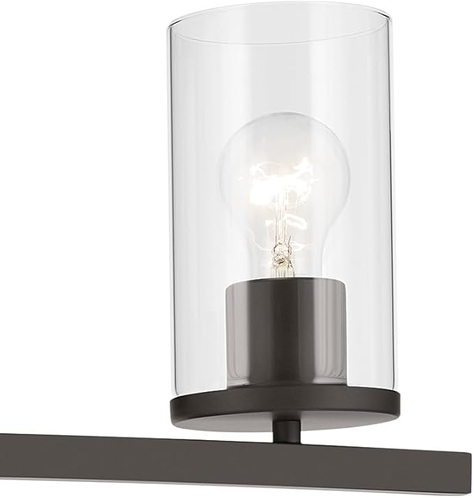 Crosby 4.5" 1-Light Wall Sconce with Clear Glass in Olde Bronze, for Bathroom, Powder Room, Hallway, Kitchen, Bedroom, Fireplace, (4.5" x 9.25"), 45495OZCLR