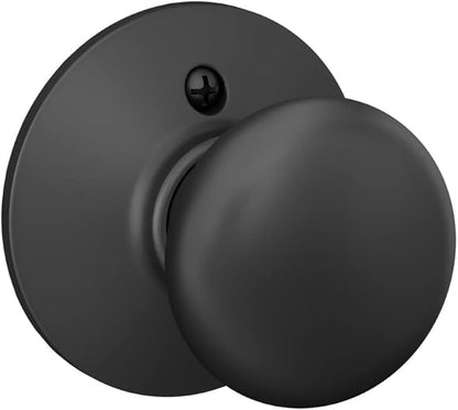 SCHLAGE F10 PLY 622 Plymouth Door Knob, Hall & Closet Passage Lock, Matte Black (Pack of 4)