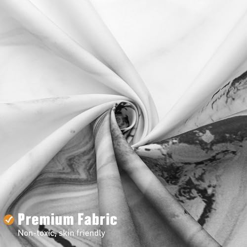 Grey Marble Fabric Shower Curtain, Abstract Watercolor, 72 x 72 Inches