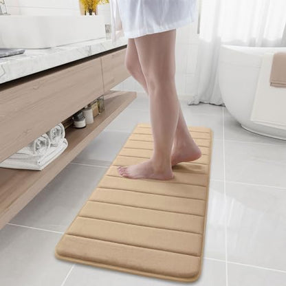 Buganda Memory Foam Bath Mat 47 x 17, Ultra Soft Absorbent Bathroom Rugs