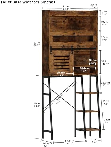 IRONCK Over The Toilet Storage Cabinet with Sliding Barn Door