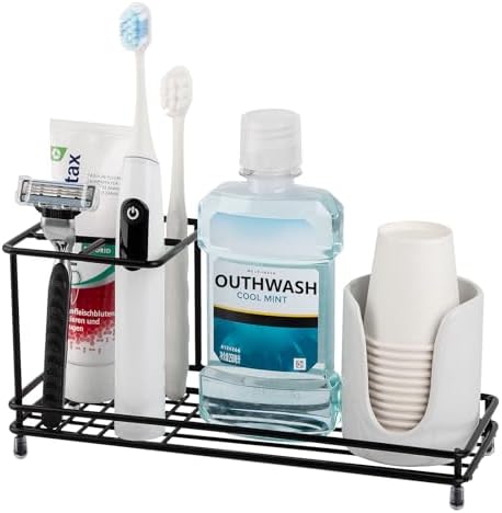 Toothbrush Holders Toothpaste Organizer Bathroom Accessories, Black
