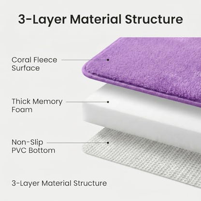 Memory Foam Bathroom Rugs Sets 2 Piece