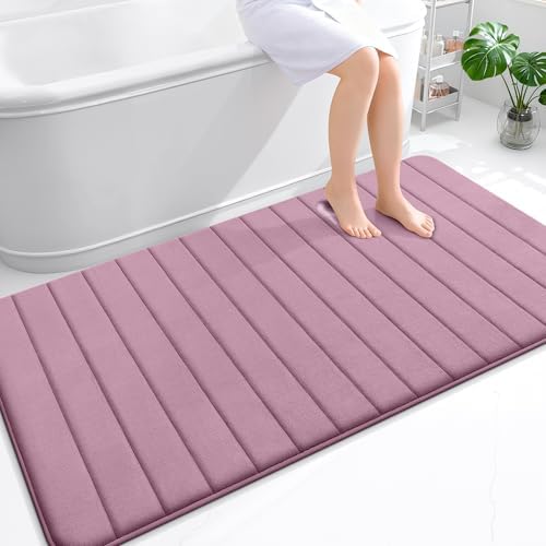 OLANLY Memory Foam Large Bath Mat 59x34, Super Soft Absorbent Bathroom Rugs
