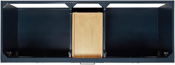 ARIEL Hamlet 60-inch Bathroom Vanity with Sink,Solid Wood, 1.5-inch Italian Carrara Marble Countertop, Double Rectangular Porcelain Sink, 4 Soft Closing Doors, 3 Dovetail Drawers, Midnight Blue