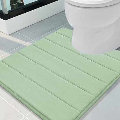 Buganda Memory Foam U-Shaped Toilet Rugs 24 x 20, Absorbent Bathroom mat