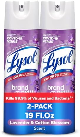 Lysol Disinfectant Spray, Sanitizer, Lavender, 19 oz, 2 Pack