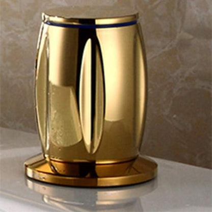 Sprinkle Elegant Waterfall Double Handle Bathroom Sink Faucet Arc Waterfall Spout Bathtub Filler Widespread Bathroom Faucet Gold