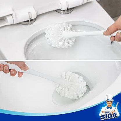 MR.SIGA Toilet Plunger and Bowl Brush Combo for Bathroom Cleaning, White