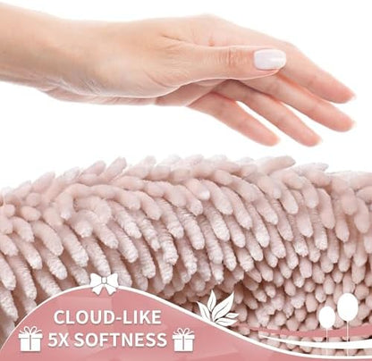 Yimobra Chenille Bathroom Rugs Non Slip, Extra Thick Soft Absorbent Bath Rug 31.5x20 Inch, Machine Washable Quick Dry Bath Mat for Bathroom Floor, Tub and Shower, Home Decor Accessories, Pink