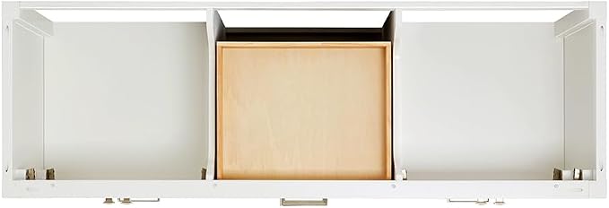 Beckford 66" White Double Bathroom Vanity with Sink, 1.5" Edge Italian Carrara Marble Countertop, 2 Rectangular Undermount Sinks, 4 Soft Closing Doors, 6 Dovetail Drawers, Brushed Nickel
