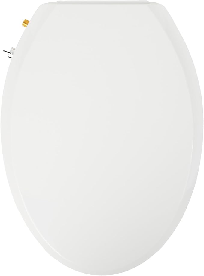 Elongated Bidet Toilet Seat – Non-Electric, Hygienic Fresh Water bidet, Adjustable water Pressure, Self-Cleaning Dual Nozzles (Rear & feminine wash) – Brass Inlet, Quiet-Close, Easy Install