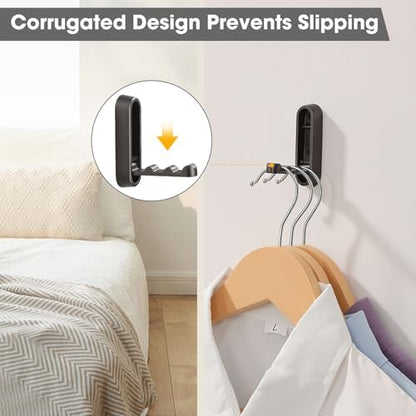 Dntorx Folding Wall Hooks, 2 Pack, Grey, Zinc Alloy, Heavy Duty Coat Hooks