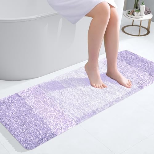 OLANLY Bathroom Runner Rug 47x17, Extra Soft Absorbent Microfiber Bath Rugs
