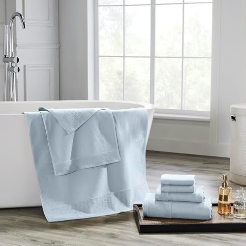 Modern Threads Waffle-Rib 6-Piece Towel Set – Premium Cotton Bath Towels, Ultra-Absorbent & Soft, Elegant Waffle Texture for Bathroom & Spa, Air