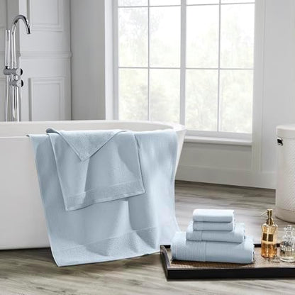 Modern Threads Waffle-Rib 6-Piece Towel Set – Premium Cotton Bath Towels, Ultra-Absorbent & Soft, Elegant Waffle Texture for Bathroom & Spa, Air