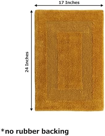 COTTON CRAFT 2 Pack Reversible Bath Mat - Plush 17x24 Bath Rug - Golden Rod