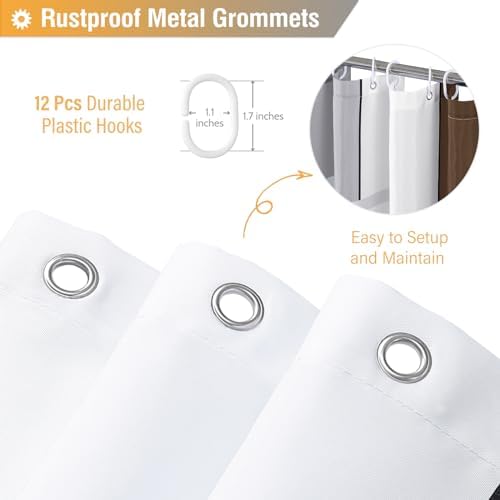 BTTN 72 x 96 Long Modern Geometric Waterproof Fabric Shower Curtain, Brown