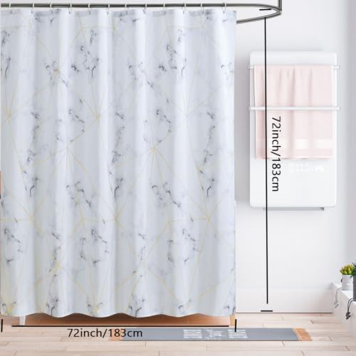 LLSCL Fabric Shower Curtain Liner with Magnets, Waterproof Hotel Quality, 72 x 72 Machine Washable