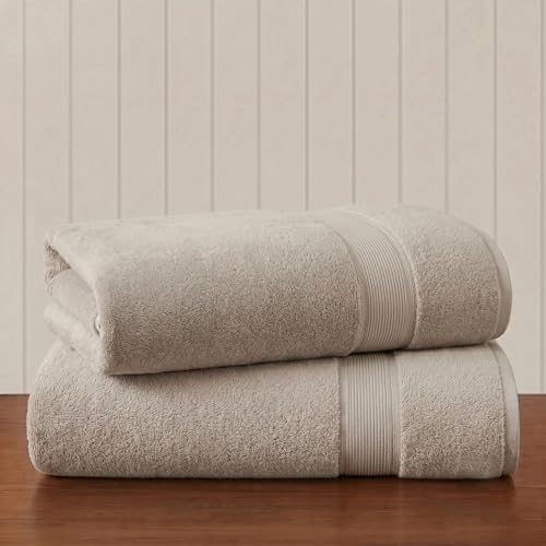 Madison Park Cotton Bath Sheet 2 Piece Oversized, 800GSM, 34" x 68" Natural