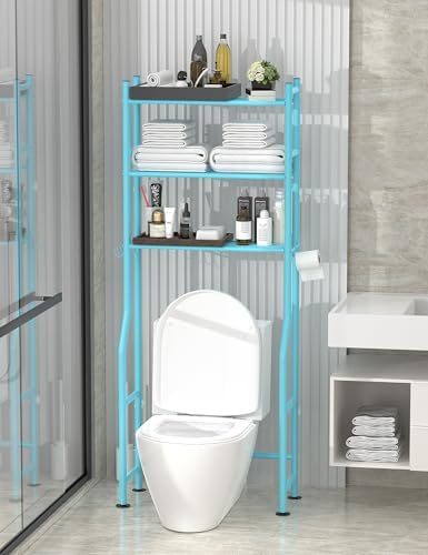 Livilord 3-Tier Over Toilet Storage, Anti-Tip, Blue
