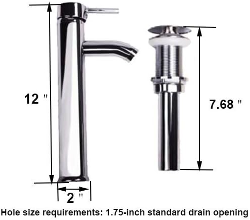 wonline Modern Bathroom Oval Glass Vessel Sink Bowl with Chrome Faucet and Pop-up Drain Combo