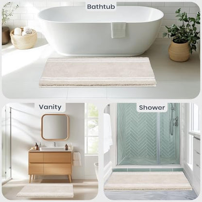 PURRUGS Bathroom Rug, Bath Mat, 20" x 30", Beige