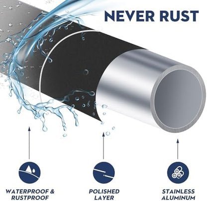 Brushed Nickel Curved Shower Curtain Rod 33-78 Inches Adjustable Splicing Design Shower Rods Curved Round Bowed Rust proof, Need To Drill Shower Curtain Rod for Bathroom, Bathtub, Stall
