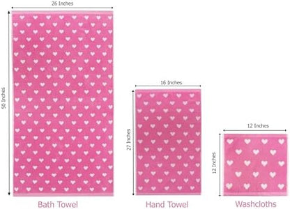 ORIGINAL KIDS 6 Piece Towel Set - 100% Cotton Jacquard Bathroom Towel Set