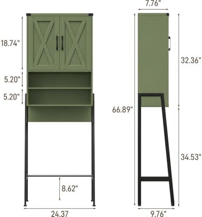 Vabches Metal Frame Over The Toilet Storage Cabinet, Green