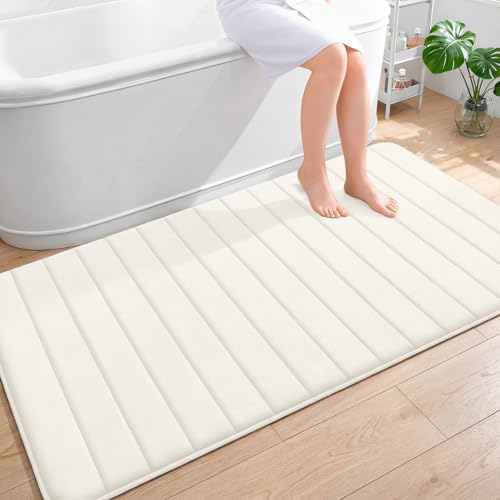 OLANLY Memory Foam Large Bath Mat 59x34, Super Soft Absorbent Bathroom Rugs