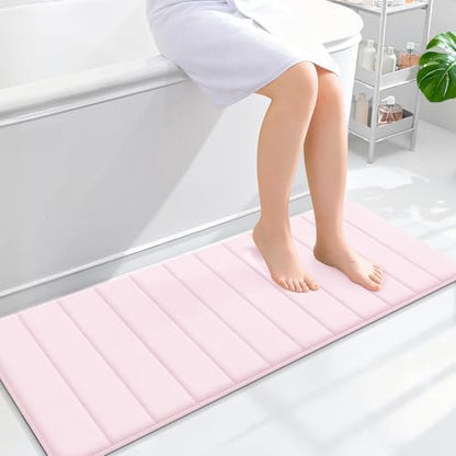 OLANLY Memory Foam Long Bathroom Rugs Runner 47x17, Super Soft Absorbent