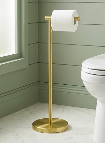 KES Gold Toilet Paper Holder Stand, 26" H (Taller Version), Weighted Base
