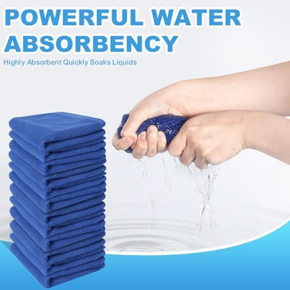 Washcloths Set, 12-Pack Cotton Wash Cloths, 12x12 Inch Blue
