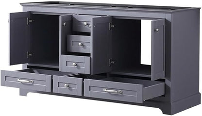 Dukes 60 in. W x 22 in. D Dark Grey Double Bath Vanity