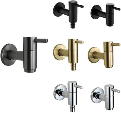 Faucet, Black Gold Wall Mounted Garden Faucet Chrome Plated Tap for Mop Pool and Water Basin(Mop Pool Tap Grey)