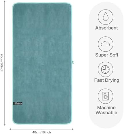KinHwa Hand Towels for Bathroom, Microfiber Face Towels, 16x30 Inch, 2Pack