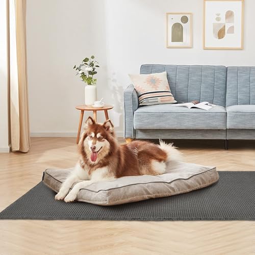 ZALL Dark Grey Waffle Bath Mat,Super Absorbent Non Slip Bathroom Rug, Gray 24x60inch, Machine Washable Ultra Soft Floor Mats