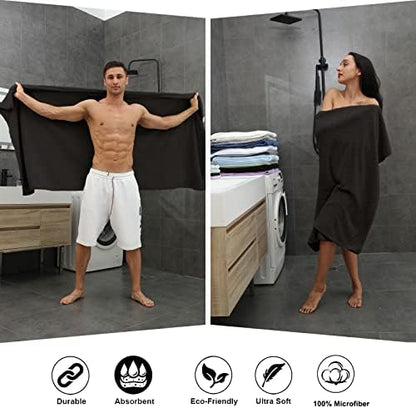 8-Piece Brown Bath Towel Set, 2 Extra Large Bath Towel Sheets, 2 Hand Towels and 4 Washcloths - Highly Absorbent Quick Dry Microfiber,Ultra Soft Towel Set for Bathroom, Waffle Weave Design, Pack of 8