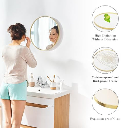 NEWBULIG 20IN Round Bathroom Wall Mirror